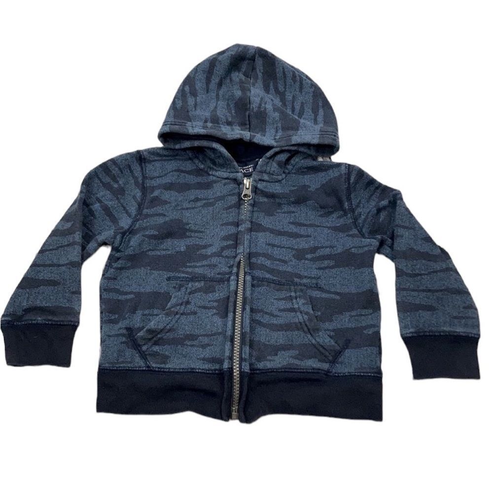 THE Children’s Place Blue Camouflage Zip-Up Hoodie
